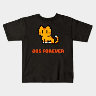 80s Forever Retro 8-bit Cat Kids T-Shirt